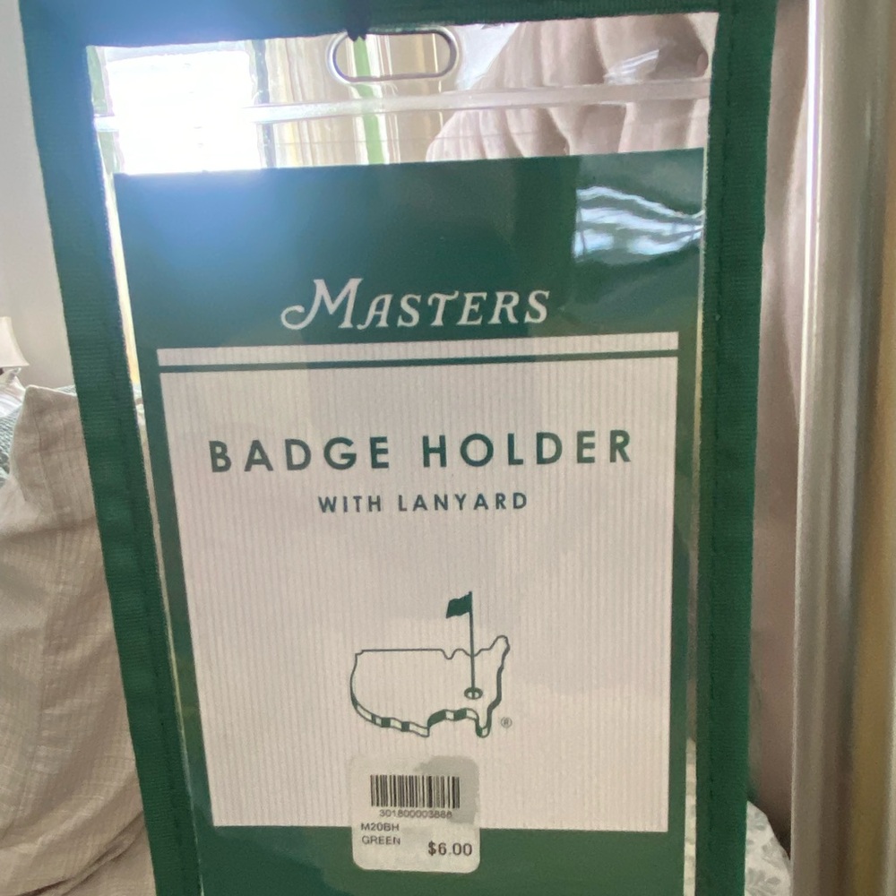 Masters Green Badge Holder with Lanyard